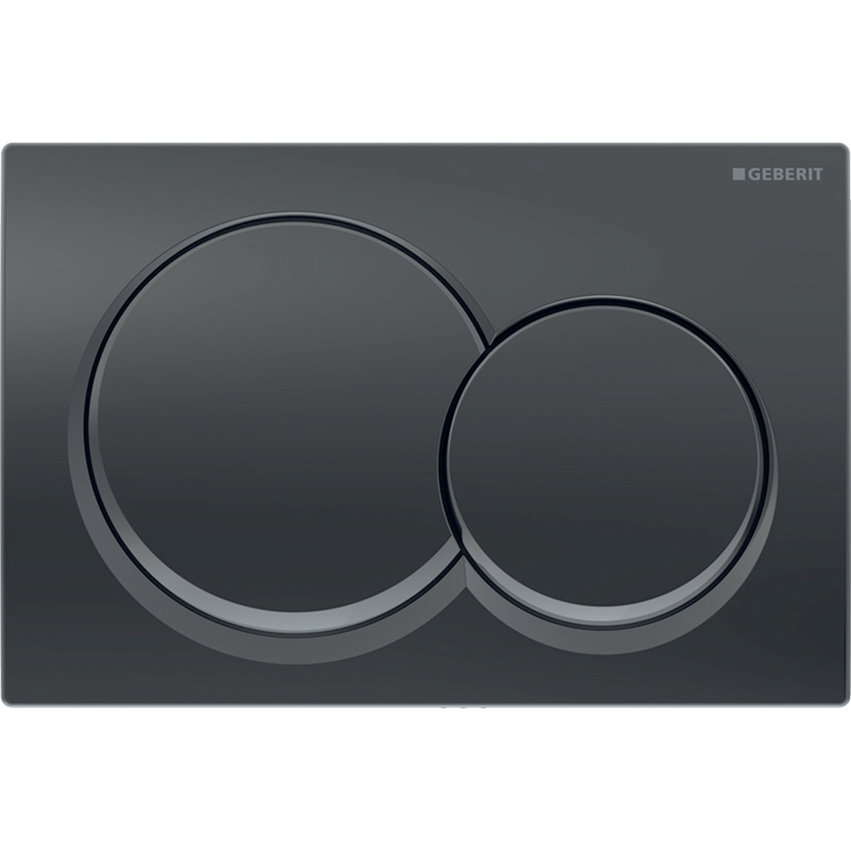 Geberit Alpha01 Round Dual Flush Plate - Black Chrome