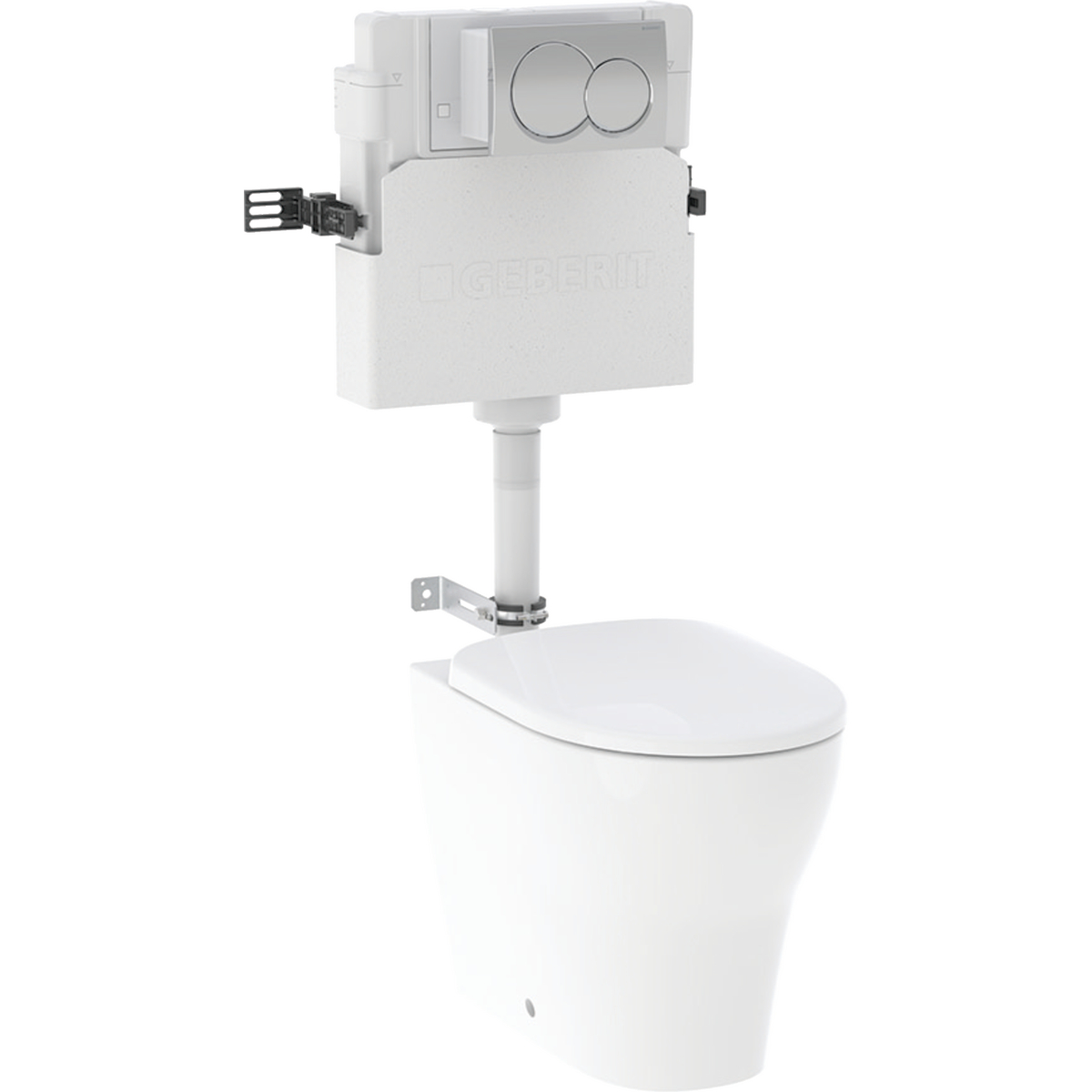 Geberit Back-to-Wall 4-in-1 Cistern, Flush Plate, Selnova Rimless Pan & Soft Close Seat Pack