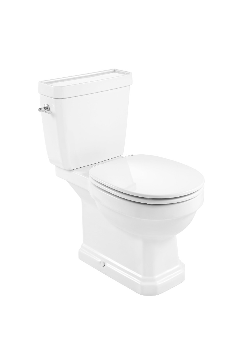 Carmen Vitreous china close-coupled Rimless WC with dual outlet