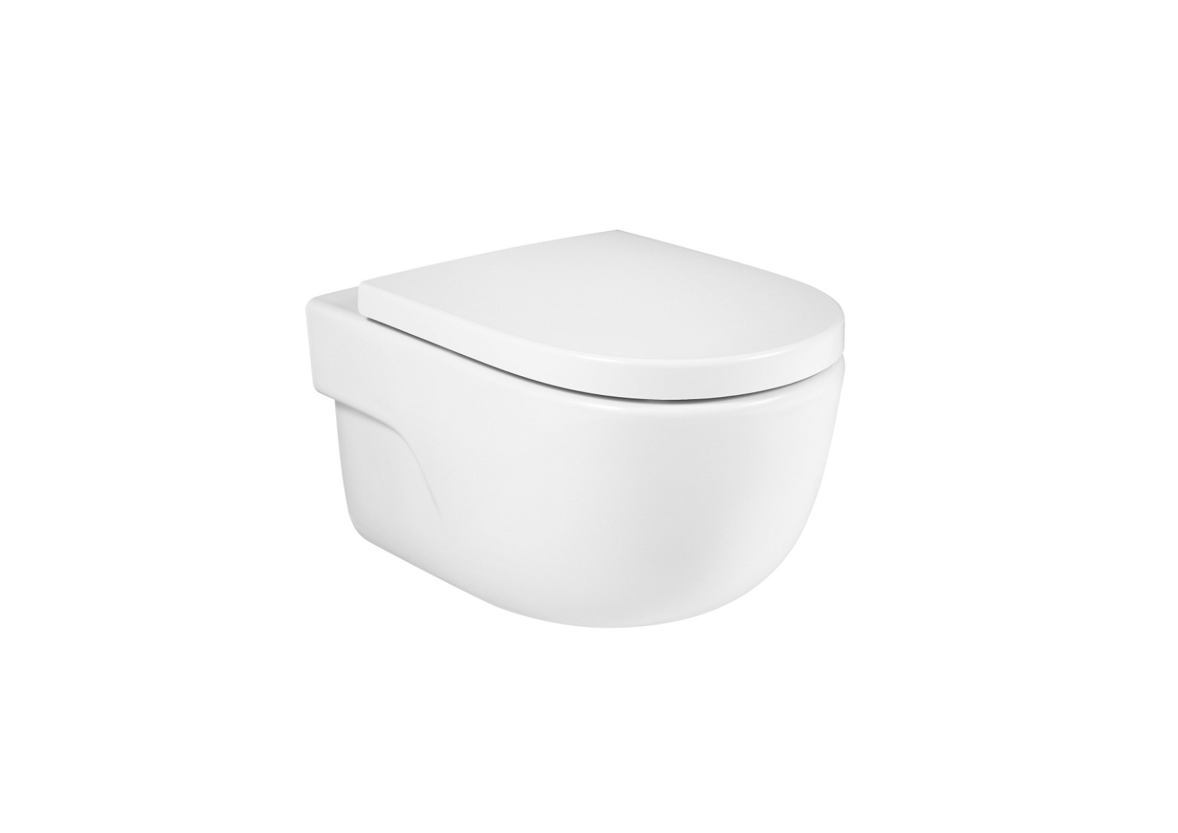 Vitreous china wall-hung Rimless WC with horizontal outlet (Hidden fixations)