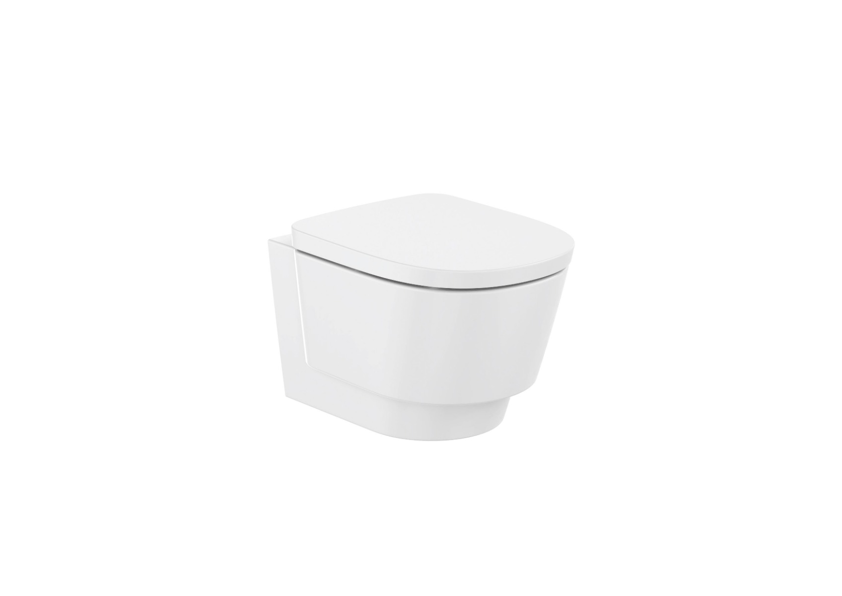 Wall-hung rimless toilet Pan & Seat in vitreous china 