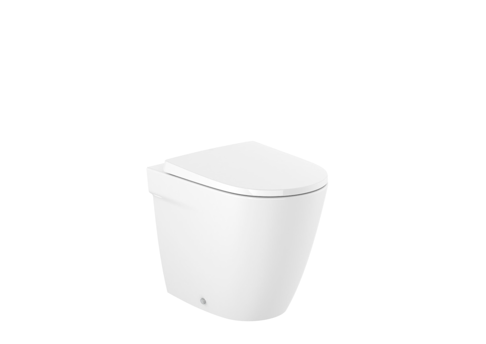 Vitreous china back to wall close-coupled WC with dual outlet