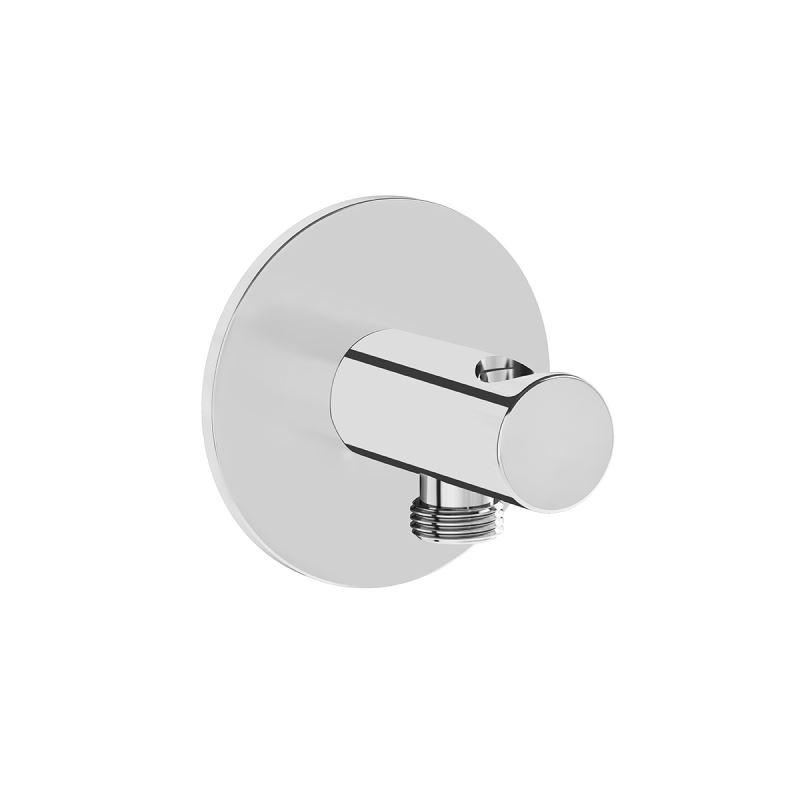 Round Built-in Handshower Outlet & Holder - Chrome