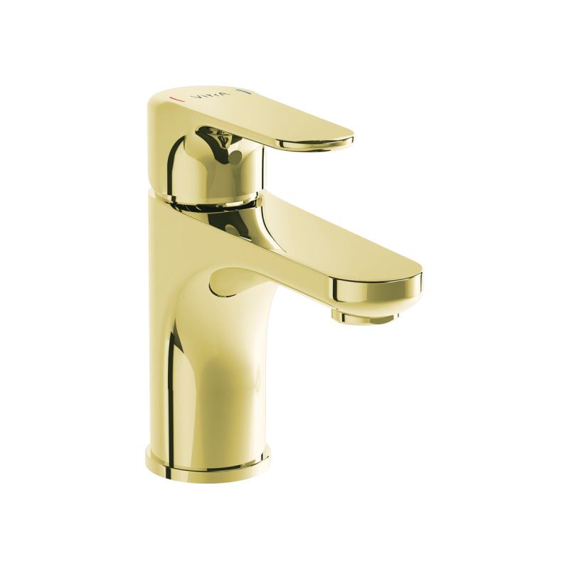 Root Round Compact Basin Mixer Gold, Compact basin mixer, round