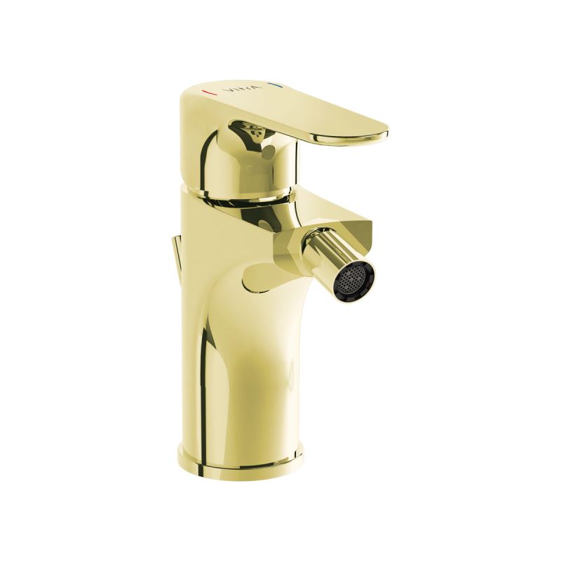 Root Bidet Mixer with pop-up Gold, Bidet mixer with pop-up, round