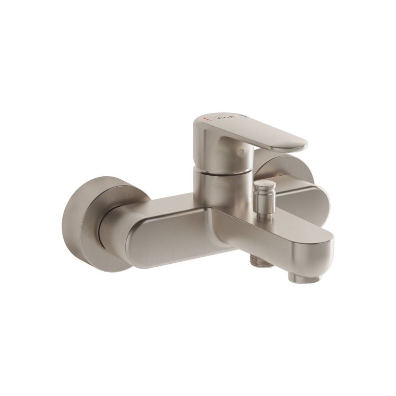 Root Round Bath Mixer Brushed Nickel, Bath mixer, round