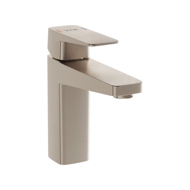 Root Square Basin Mixer Large Brushed Nickel, Basin mixer, square
