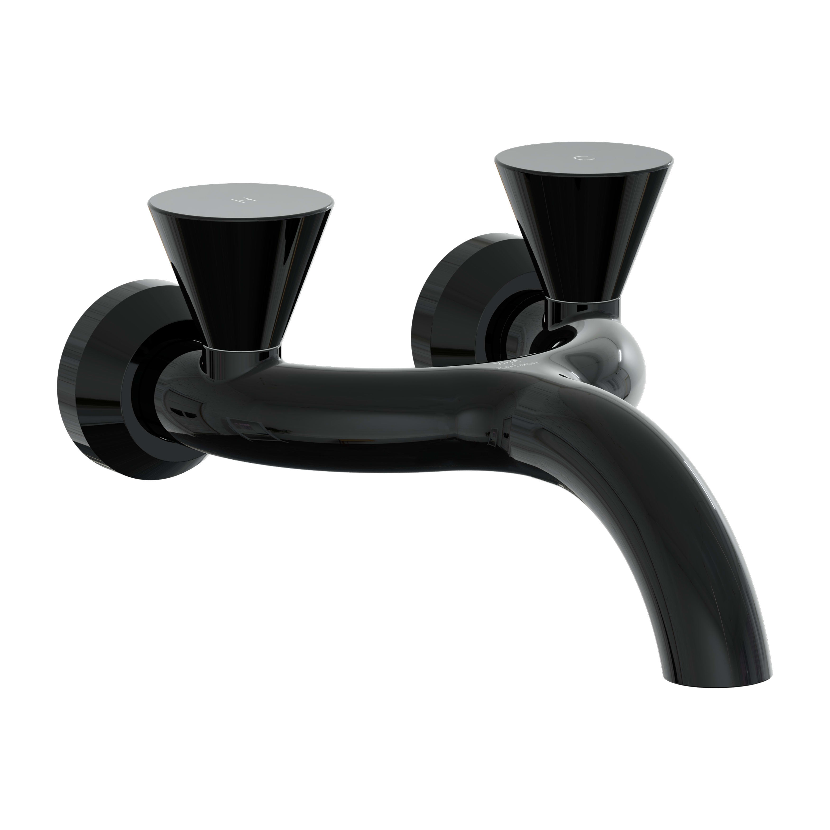 Liquid Wall-Mounted Basin Mixer - Gloss Black