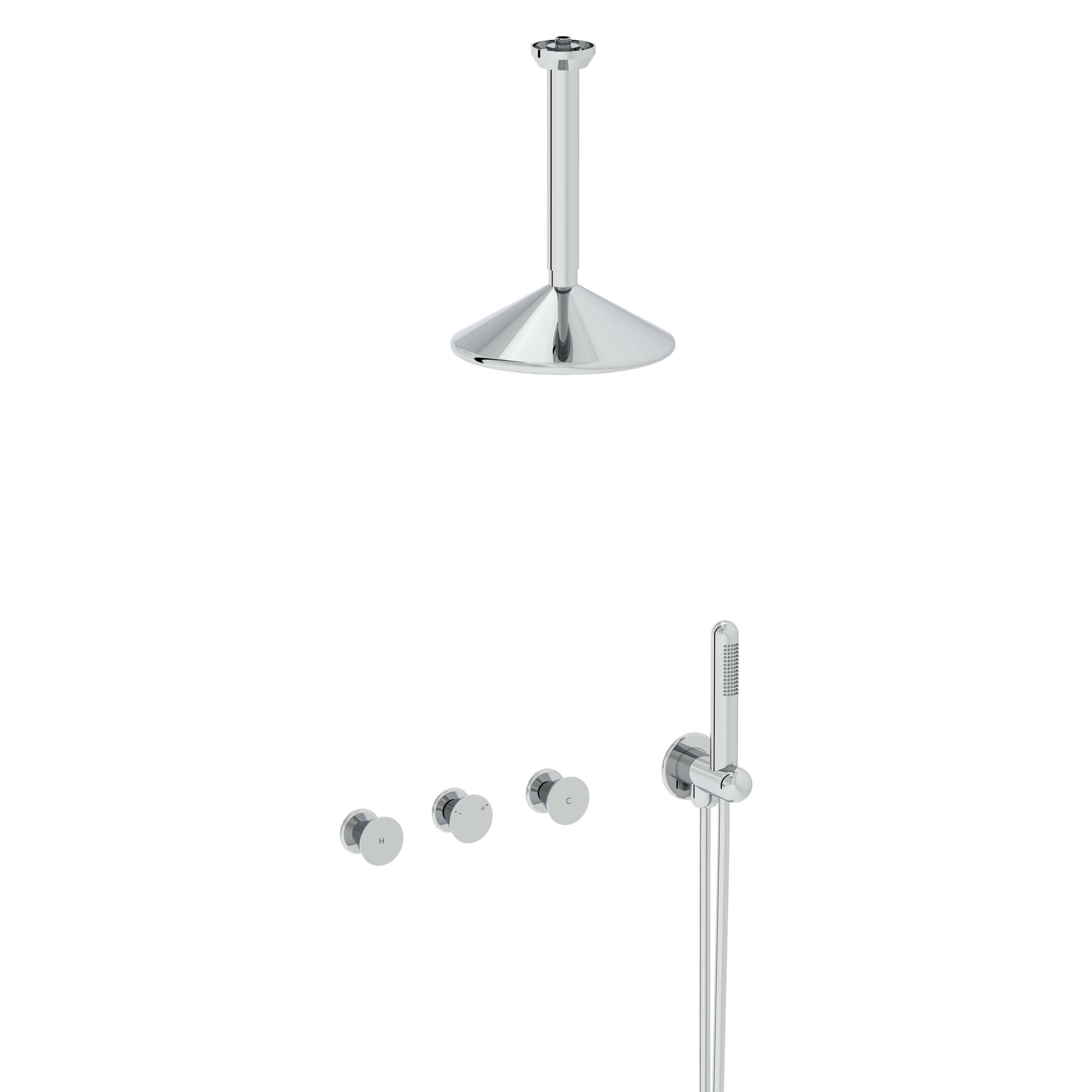 Liquid Built-In Shower Set - Chrome