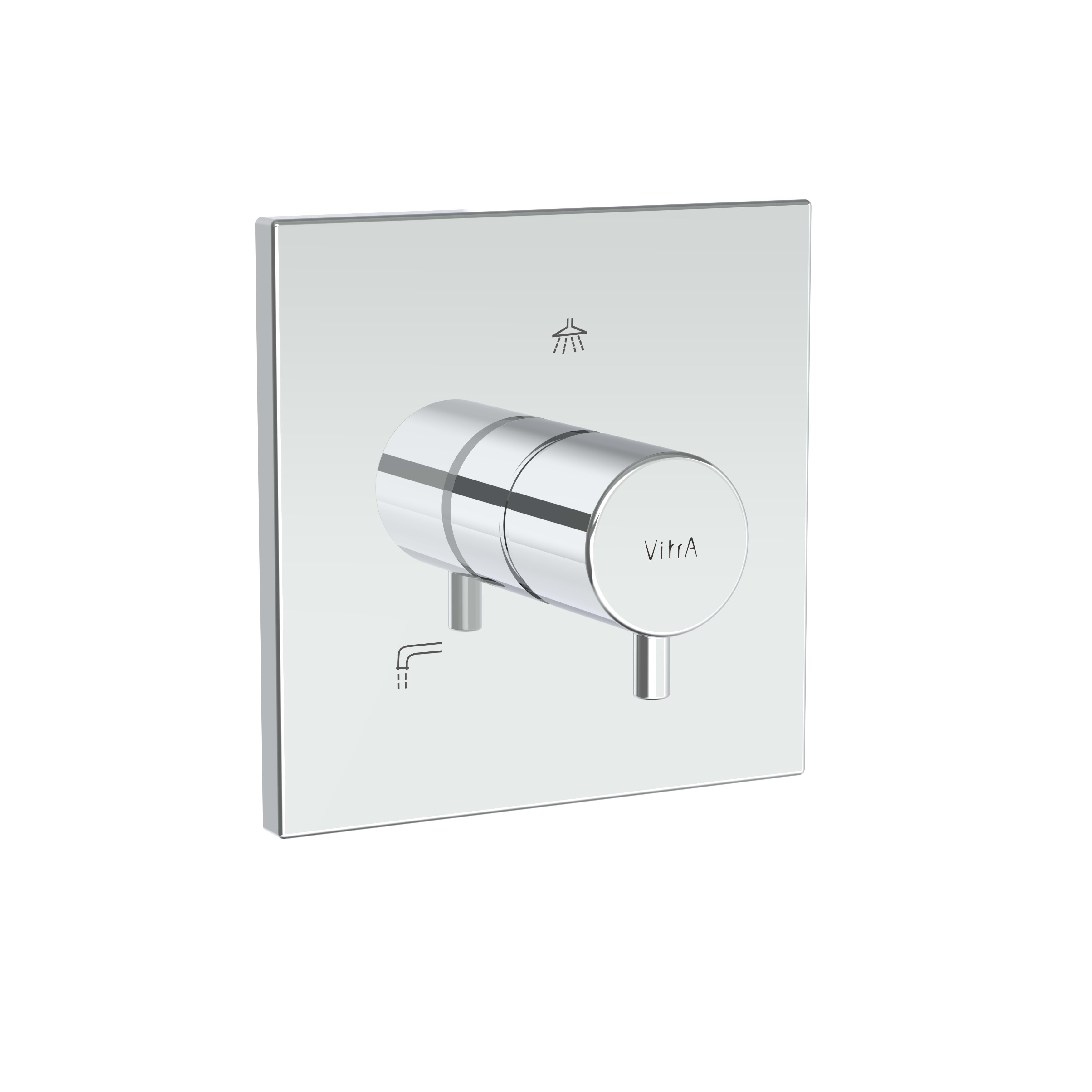 Aquaheat Thermostatic Built-in Diverter - Square - Chrome