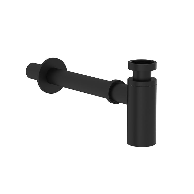 Universal Bottle Trap Matt black, for basins P trap
