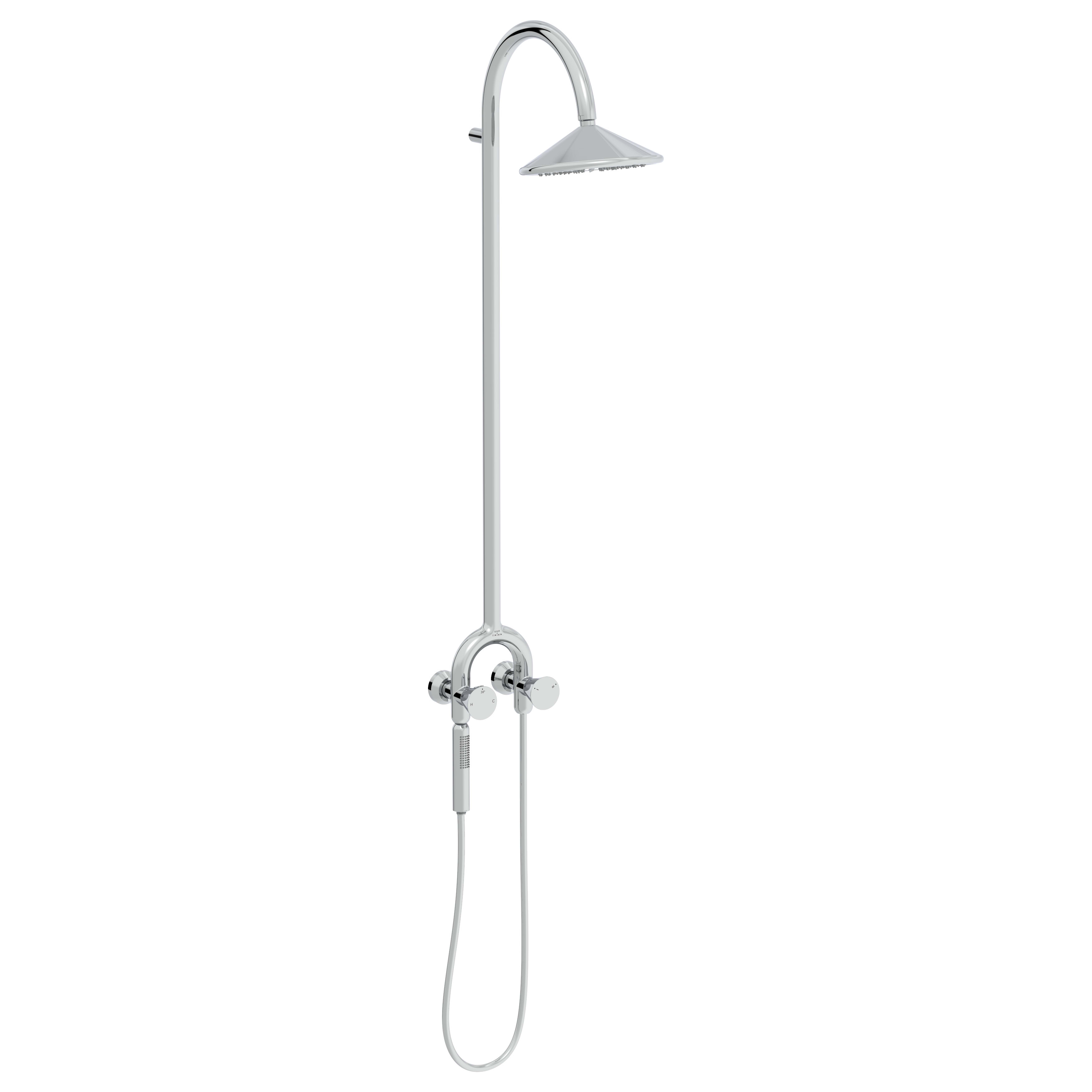 Liquid Thermostatic Shower Column With Magnetic Hand Shower - Chrome