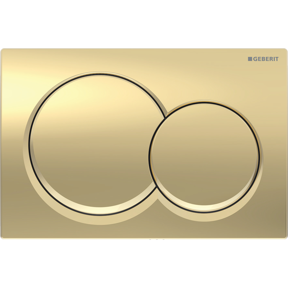 Geberit Alpha01 Round Dual Flush Plate - Brass