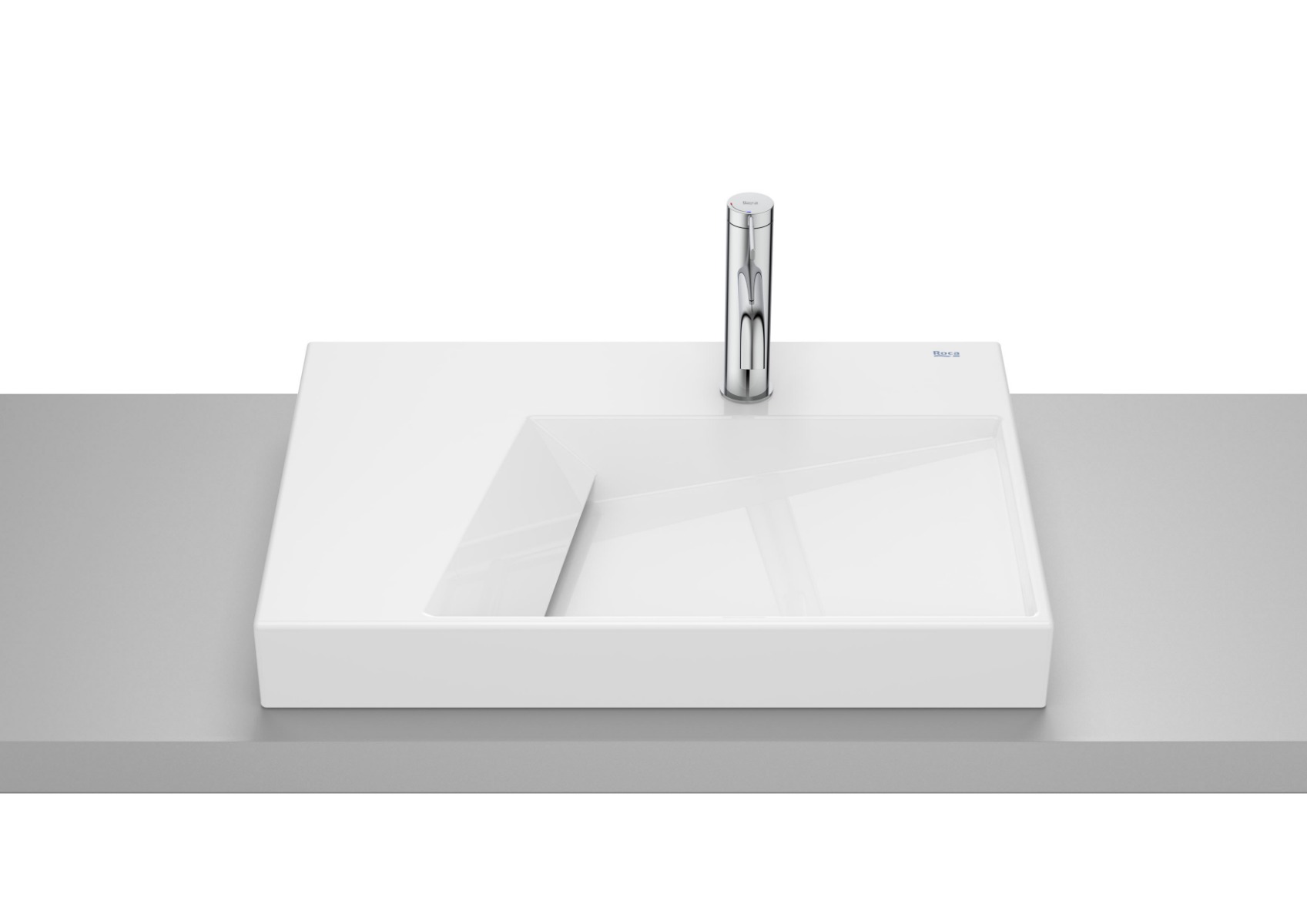 Over Countertop basin with taphole - White
