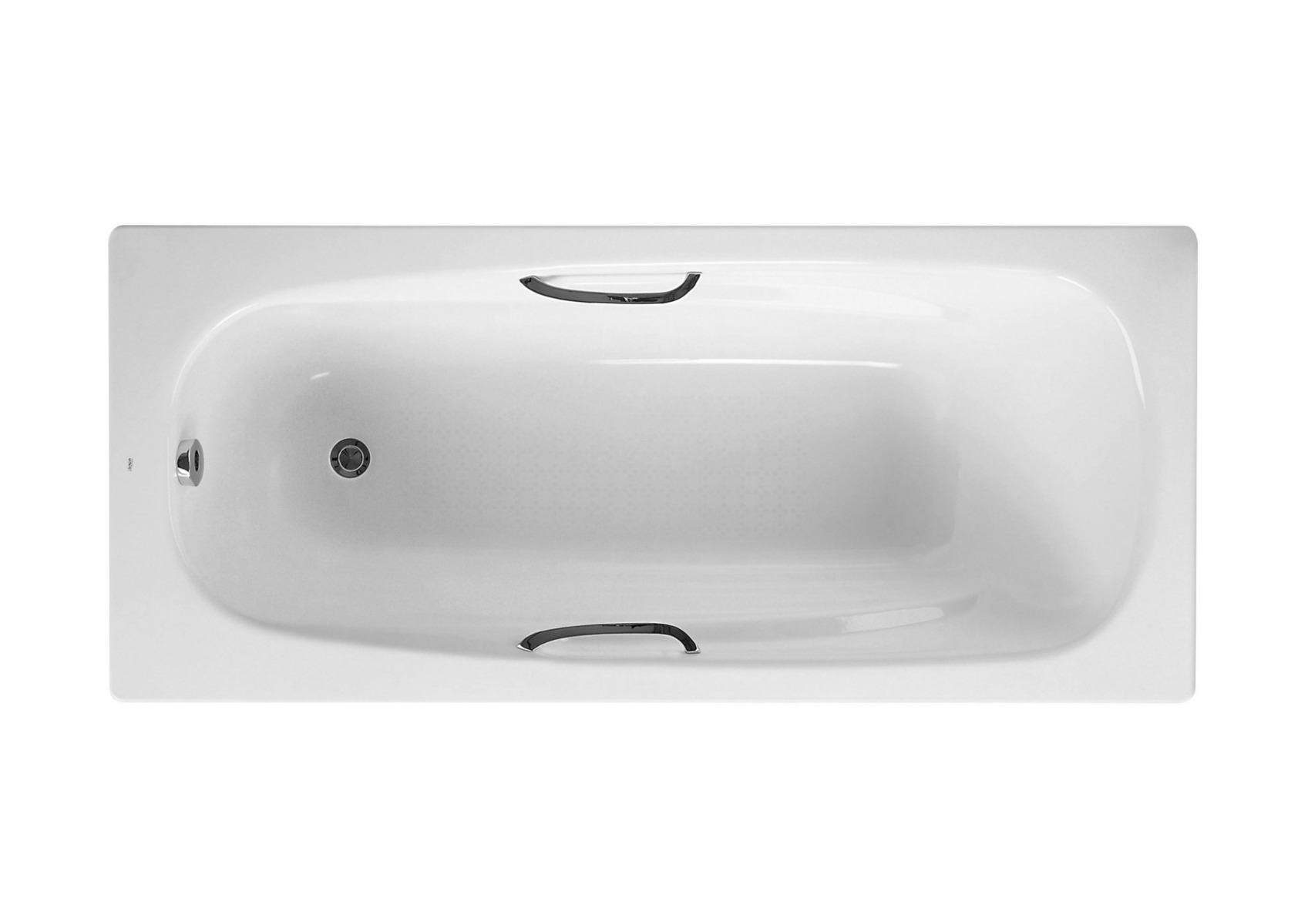 Rectangular steel bath with anti-slip base 1700 x 700 x 400 mm