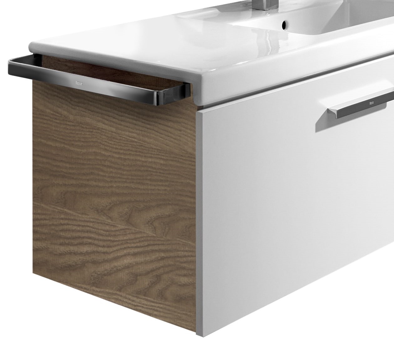 Lateral towel rail for base unit