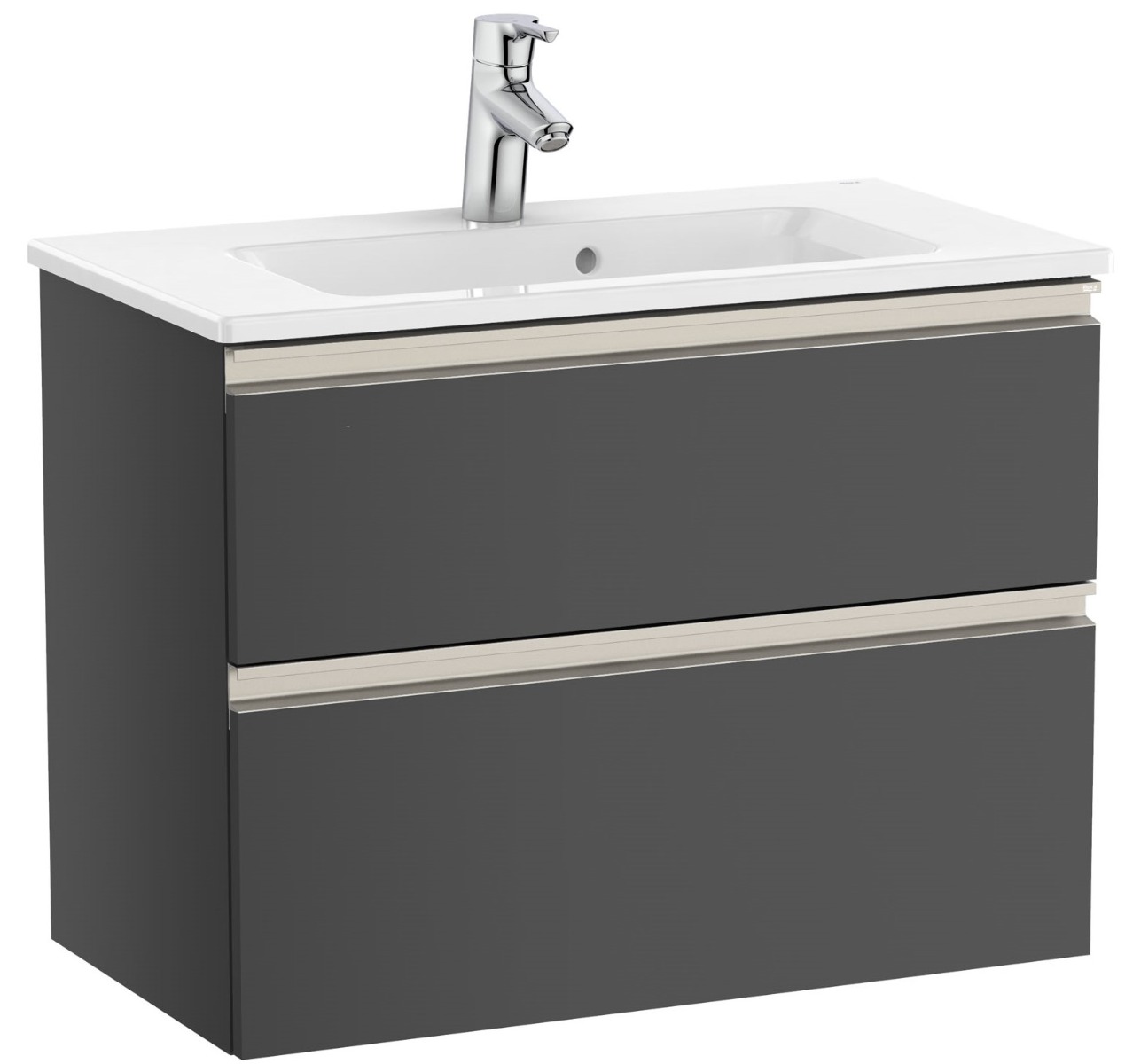Unik (compact base unit with two drawers and basin)-ANTHRACITE GREY