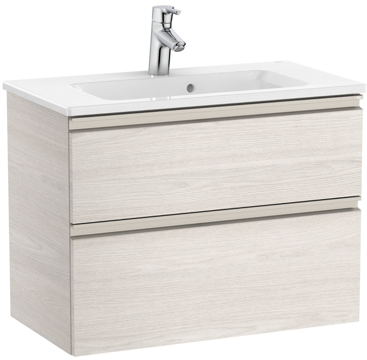 Unik (compact base unit with two drawers and basin)-NORDIC ASH