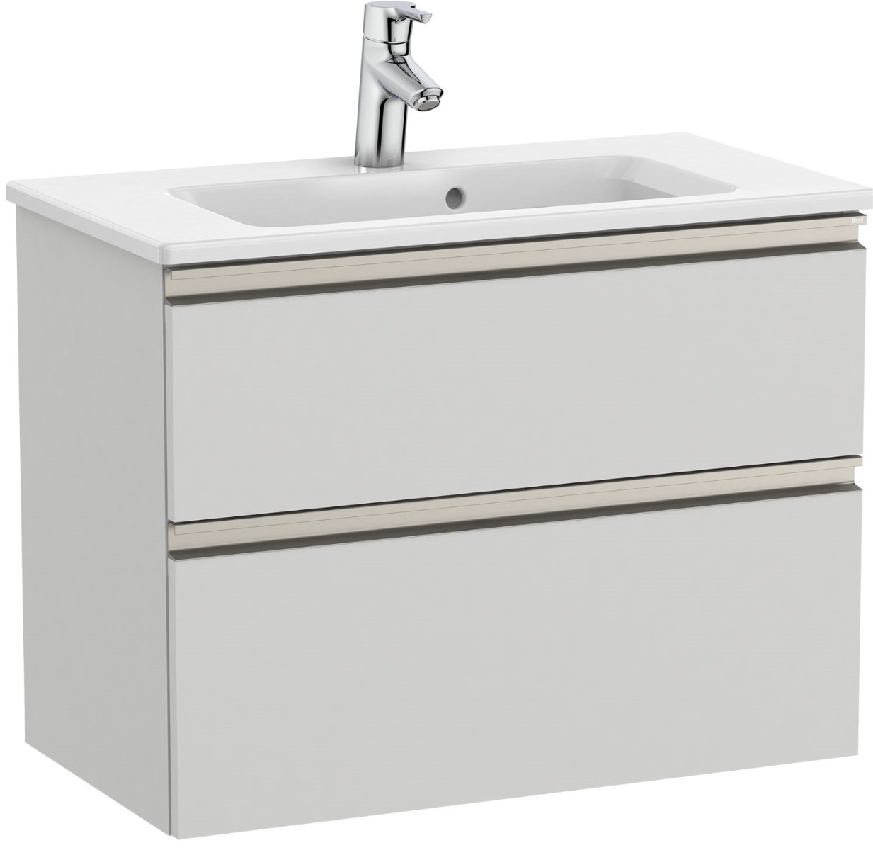 Unik (compact base unit with two drawers and basin)-ARCTIC GREY