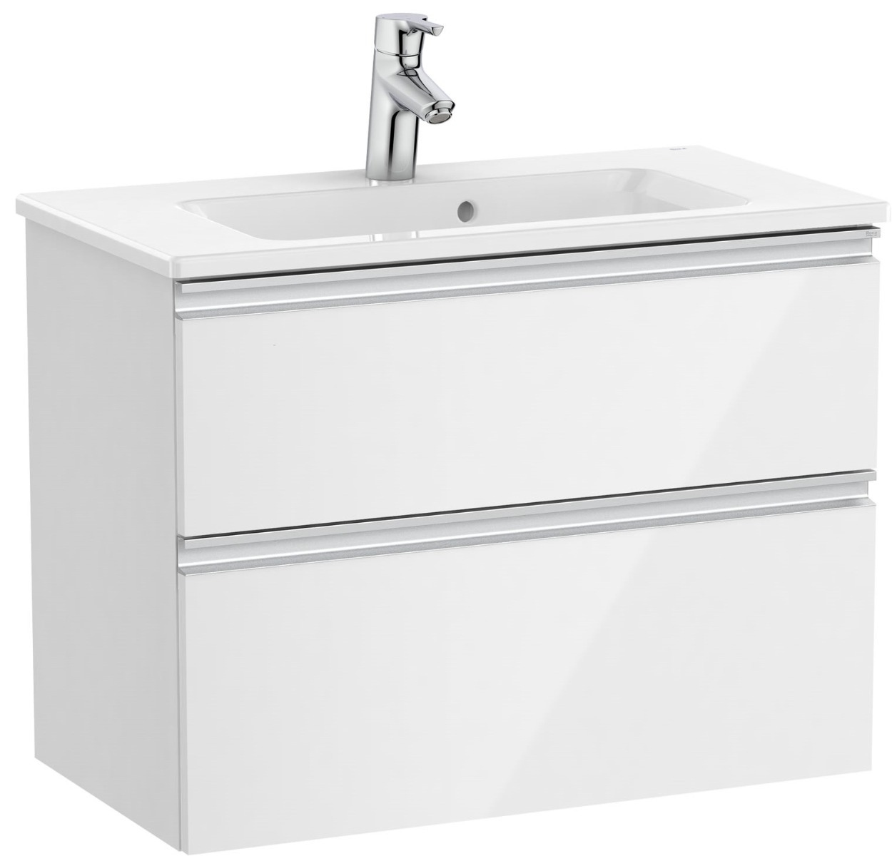 Unik (compact base unit with two drawers and basin)-GLOSS WHITE