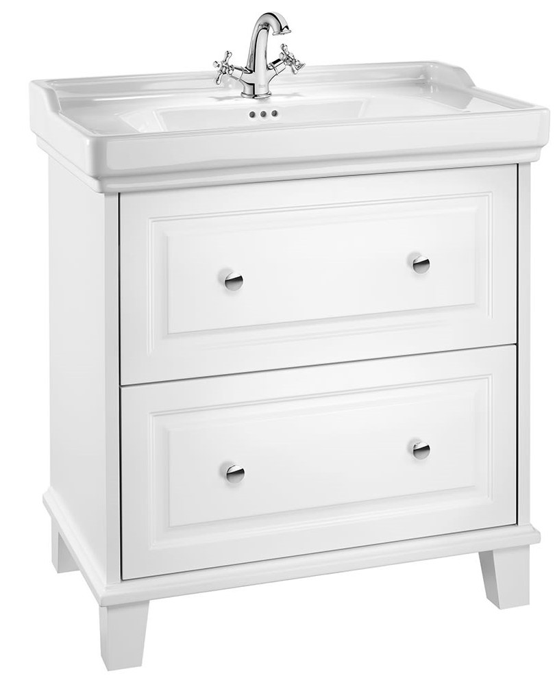 Carmen- Unik (base unit with two drawers and basin)-White