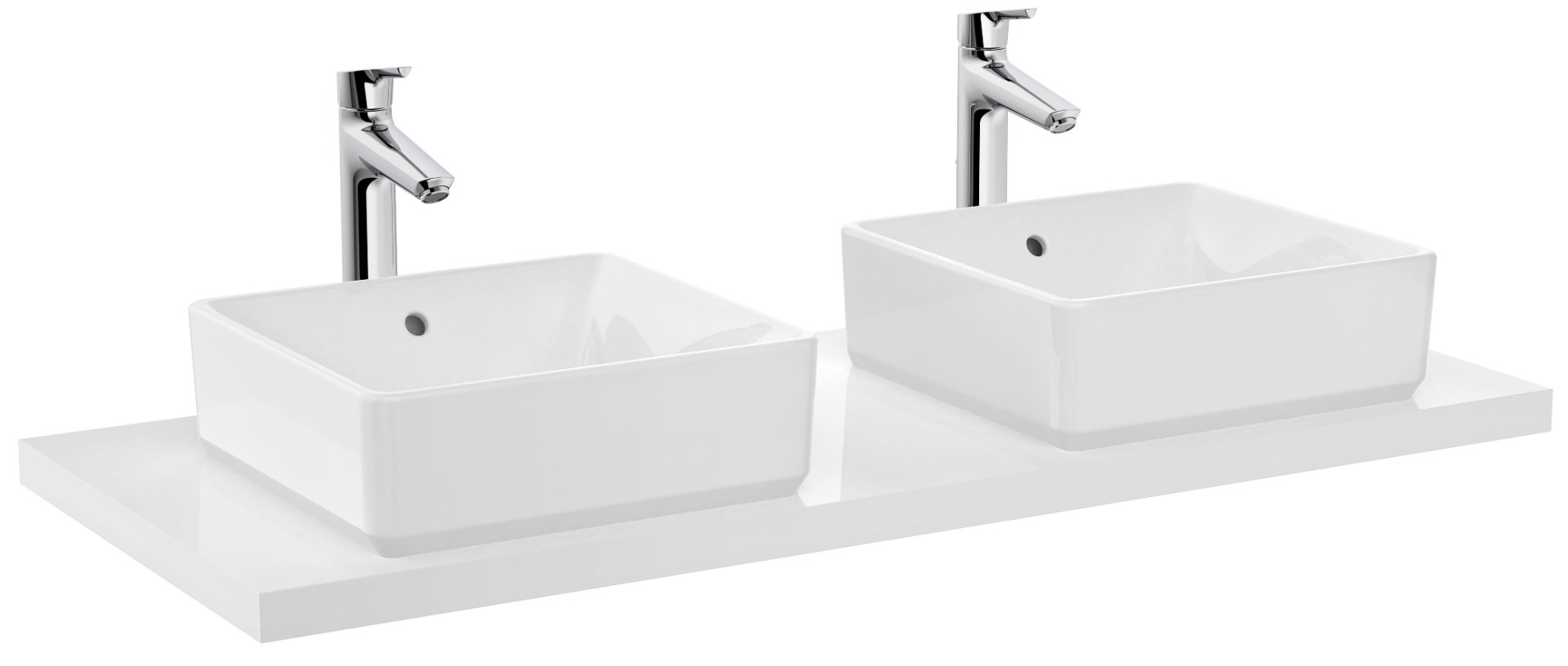 Savana Water-resistant countertop for basin Gloss White 1205 x 501 x 38 mm