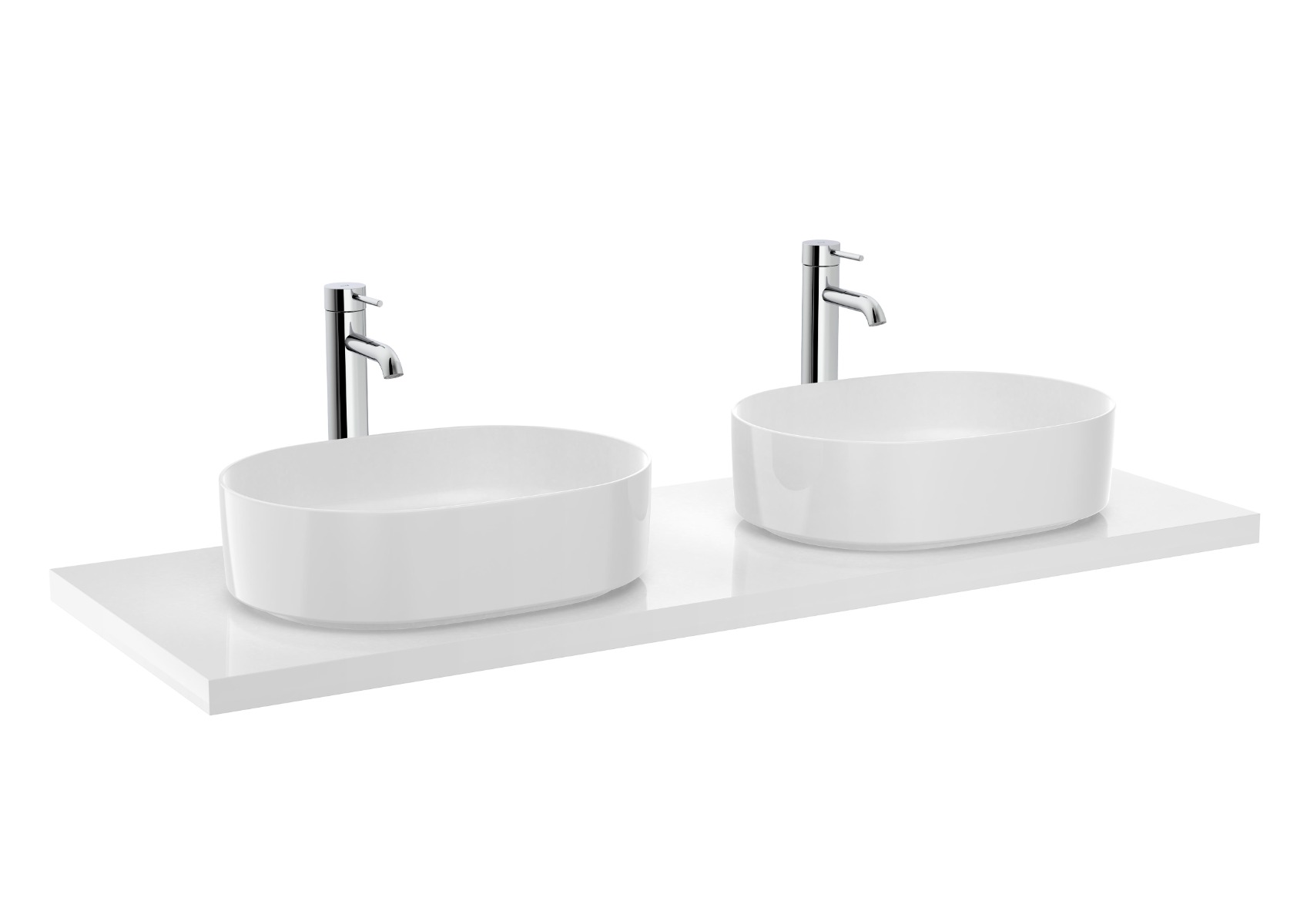 Savana Water-resistant countertop for basin Gloss White