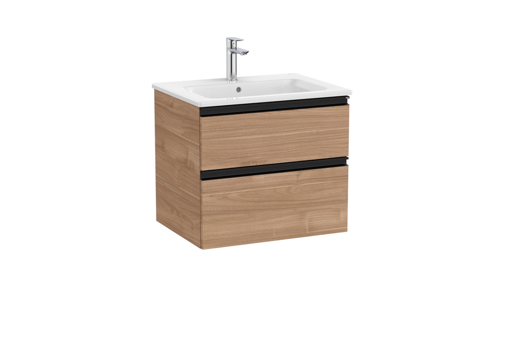 The Gap Vanity unit with 2 drawers and basin 600mm - Walnut