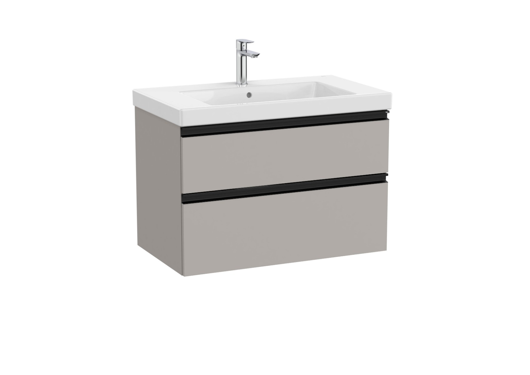 The Gap Vanity unit with two drawers and basin 800 - Matt Grey