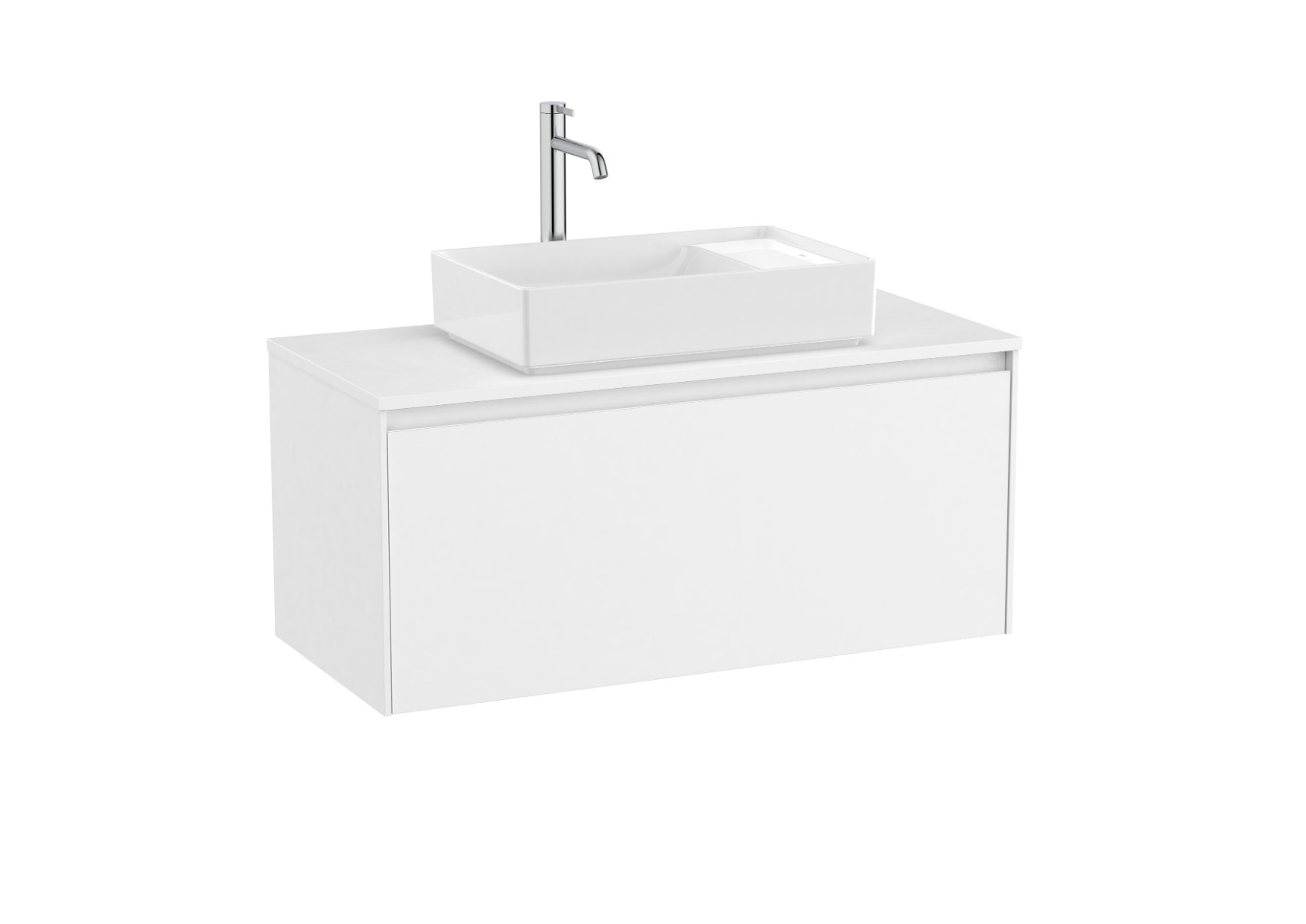 Ona 1000mm Base unit for over countertop basin with one drawer - Matt White