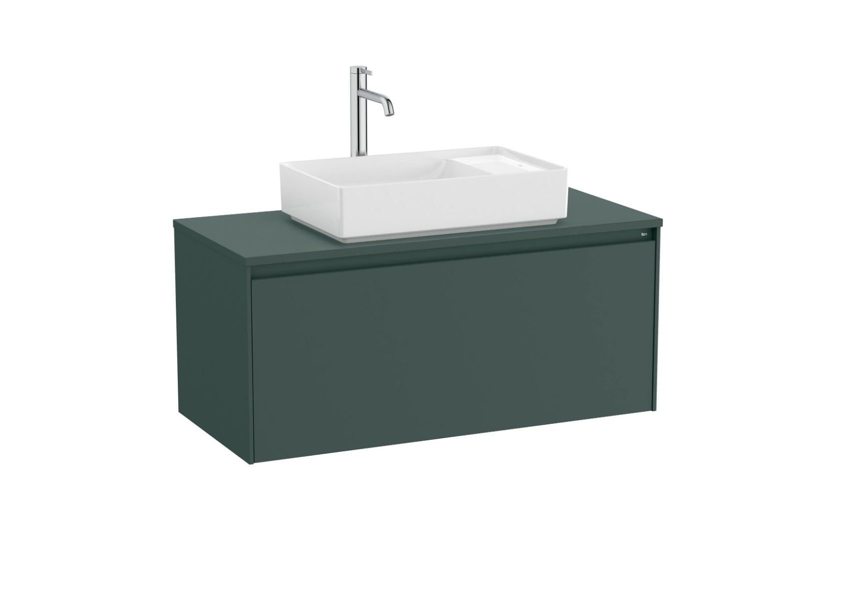 Ona 1000mm Base unit for over countertop basin with one drawer - Matt Green