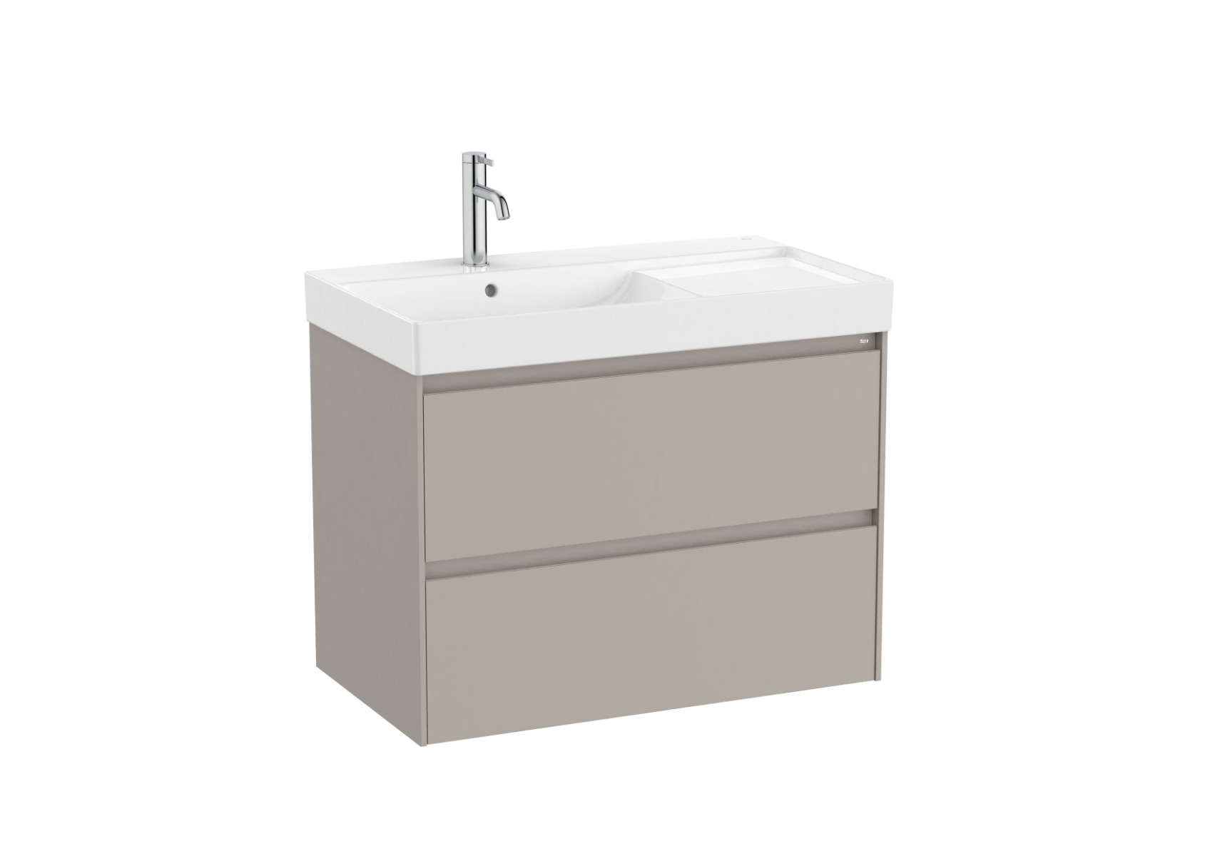Ona Unik 800mm (base unit with two drawers and left hand basin) - Sand Grey