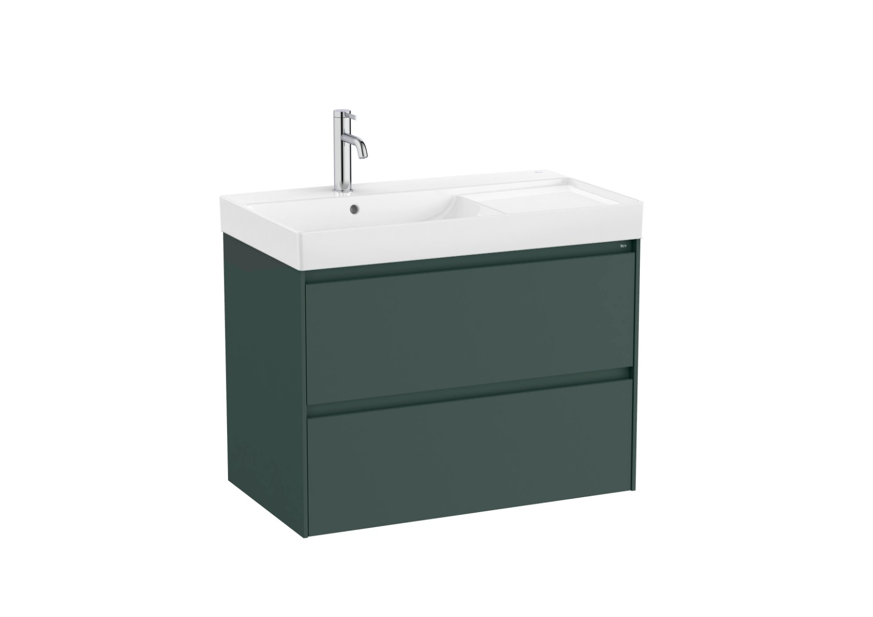 Ona Unik 800mm (base unit with two drawers and left hand basin) - Matt Green