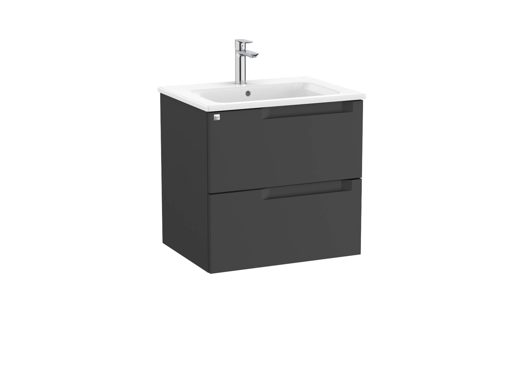 Aleyda Unik (vanity unit with 2 drawers and basin) 600 x 460 - Matt Black