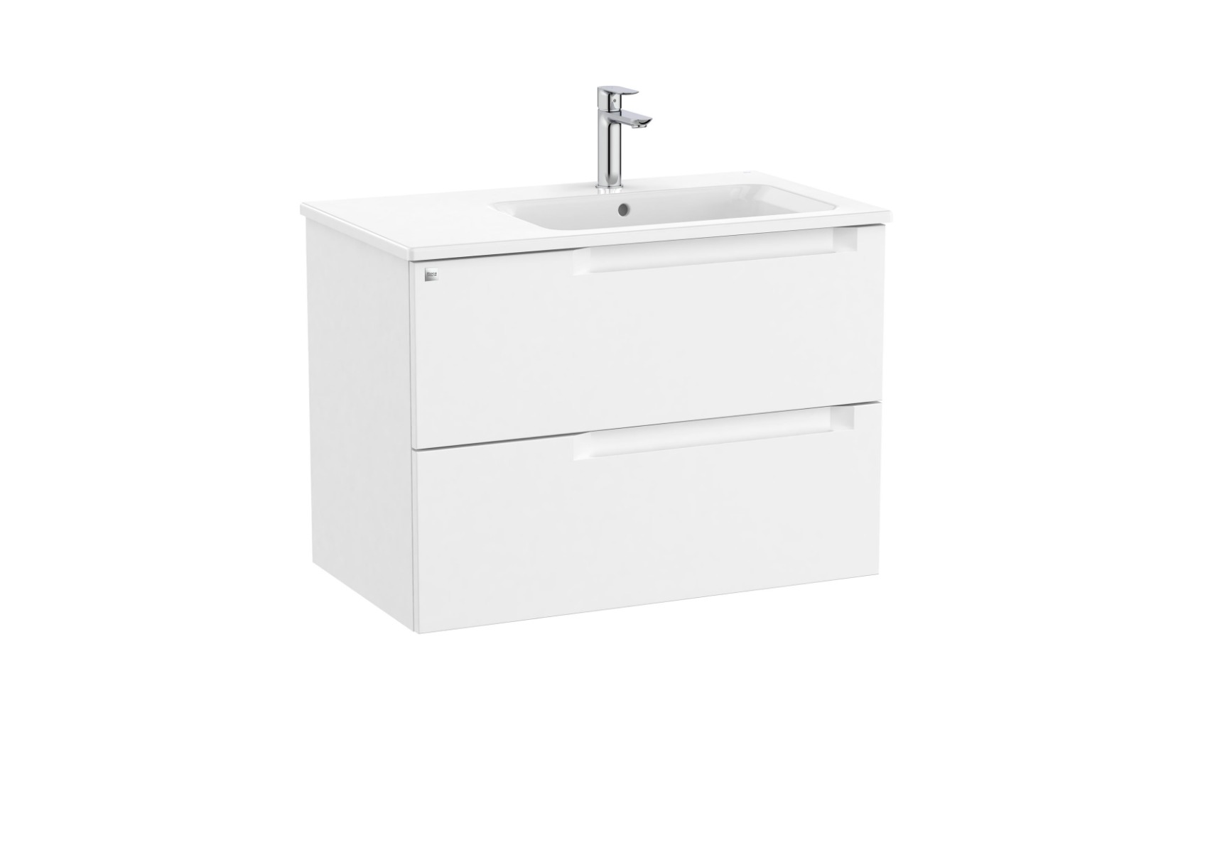 Aleyda Unik (vanity unit with 2 drawers and right hand basin) 800 x 460 - Matt White