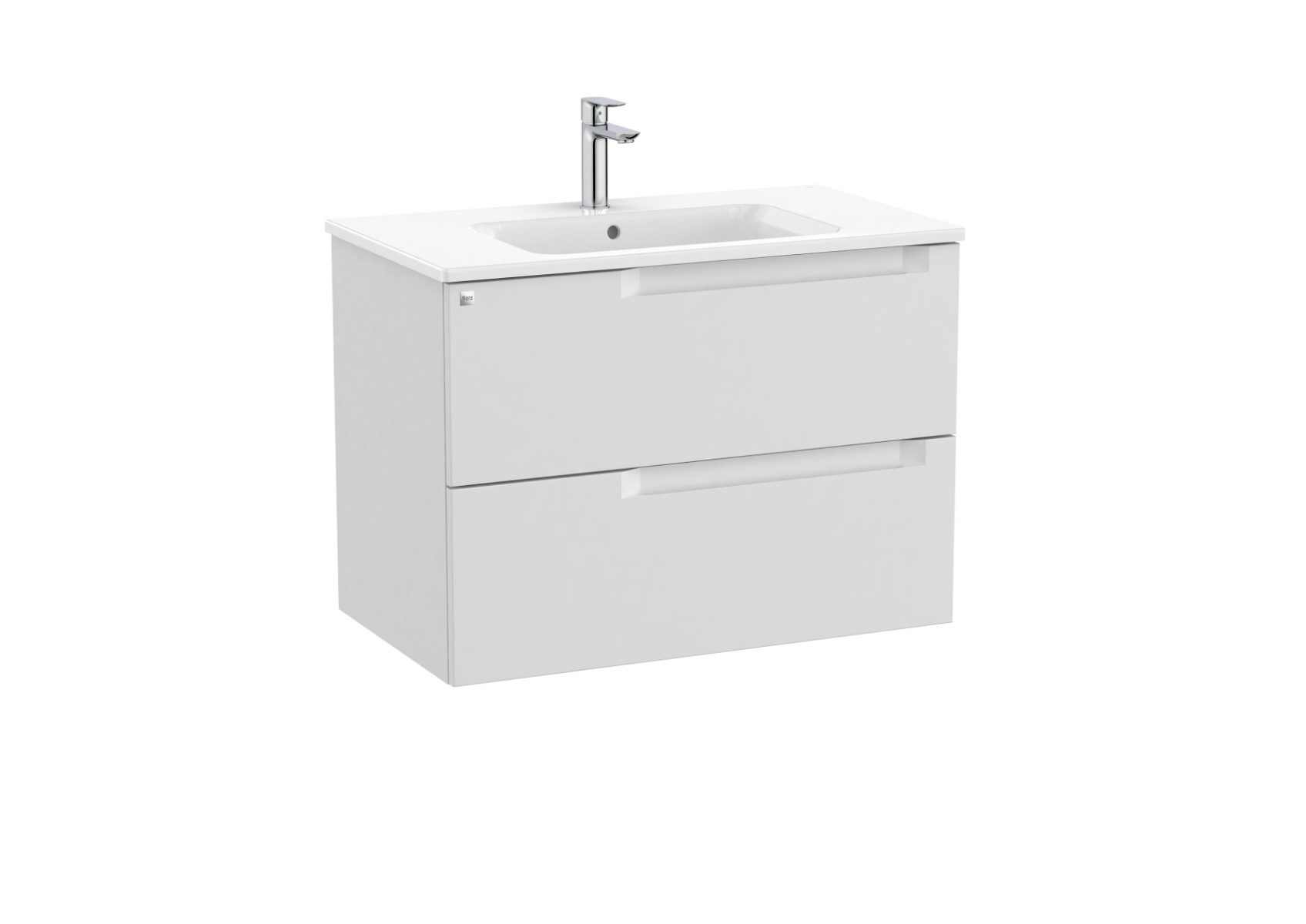 Aleyda Unik (vanity unit with 2 drawers and central basin) 800 x 460 - Pebble Grey