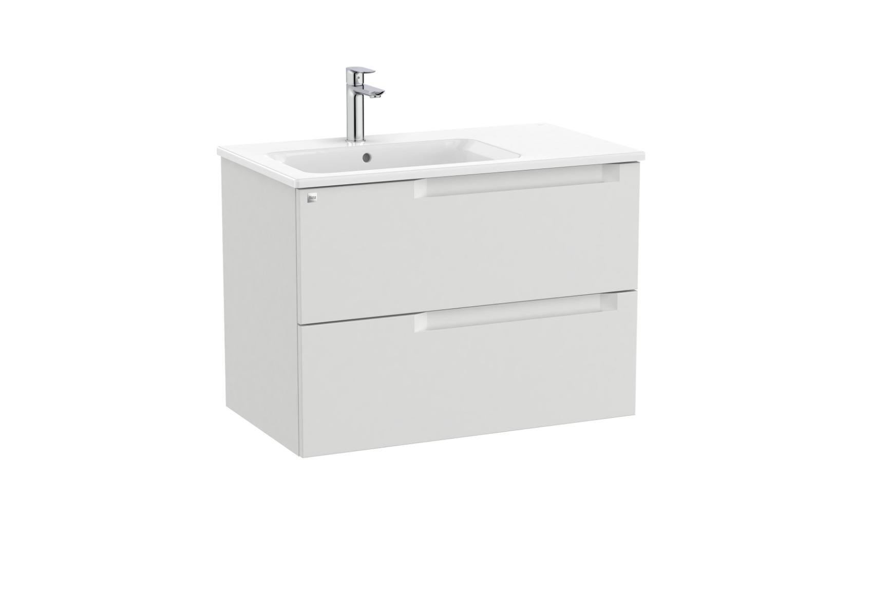 Aleyda Unik (vanity unit with 2 drawers and left hand basin) 800 x 460 - Pebble Grey