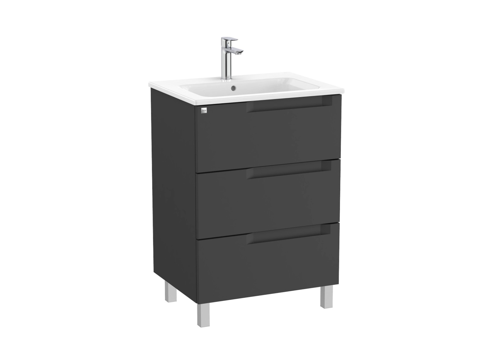 Aleyda Unik 600mm (vanity unit with 3 drawers and basin) - Matt black