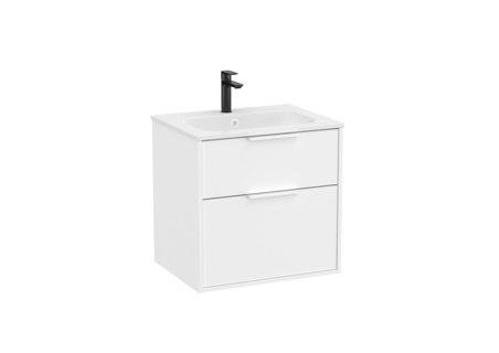 Optica Vanity unit with 2 drawers and Stonex® basin 600 - White Matt