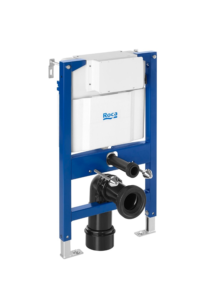 Duplo WC L with AG valve 820mm high concealed cistern and frame for wall-hung WCs