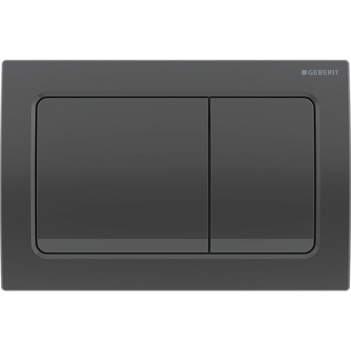 Geberit Alpha01 Square Dual Flush Plate - Black Chrome