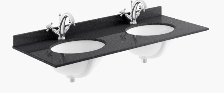 BAYC233 Marble Double Bowl 1 Tap Hole