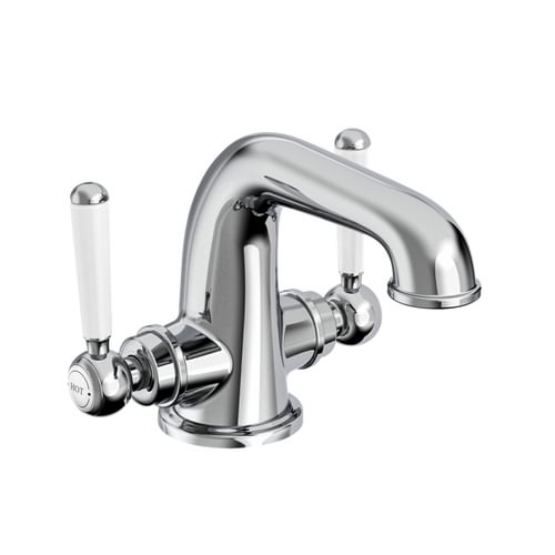 Lansdown Twin Handle Basin Mixer With Click Waste - Chrome