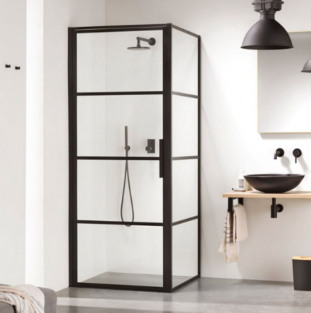 Impey Soho Pivot Door Black Shower Enclosure Left