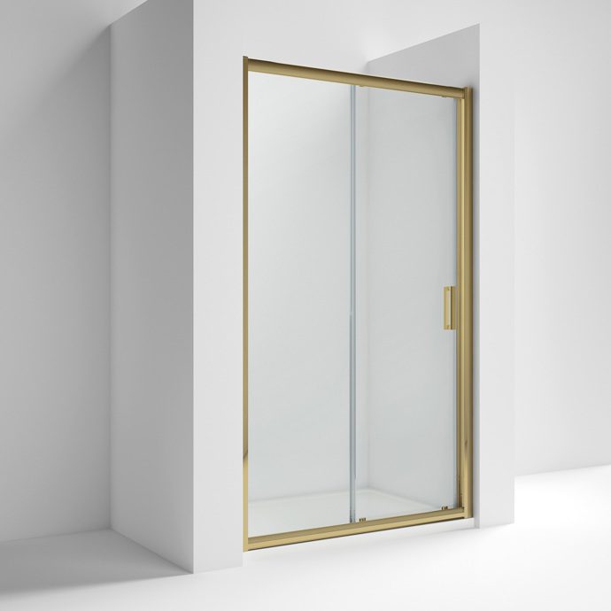 ShowerSculpt Sliding Shower Door 1400mm Brushed Brass