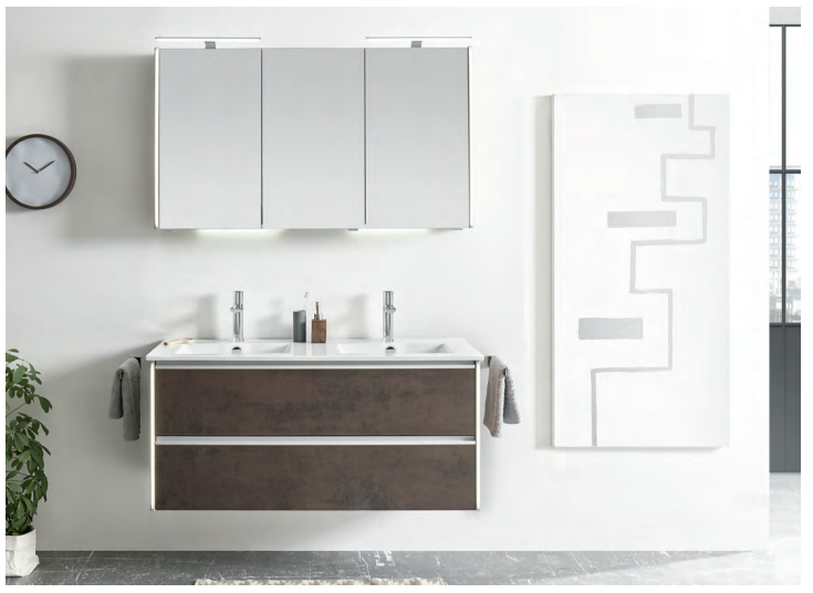 Series 6040 Vanity Unit 1200mm & Mirror cabinet - Oxide Ferro
