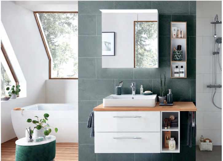 Series 9005 Vanity Unit 1130mm & Mirror cabinet - Snow White