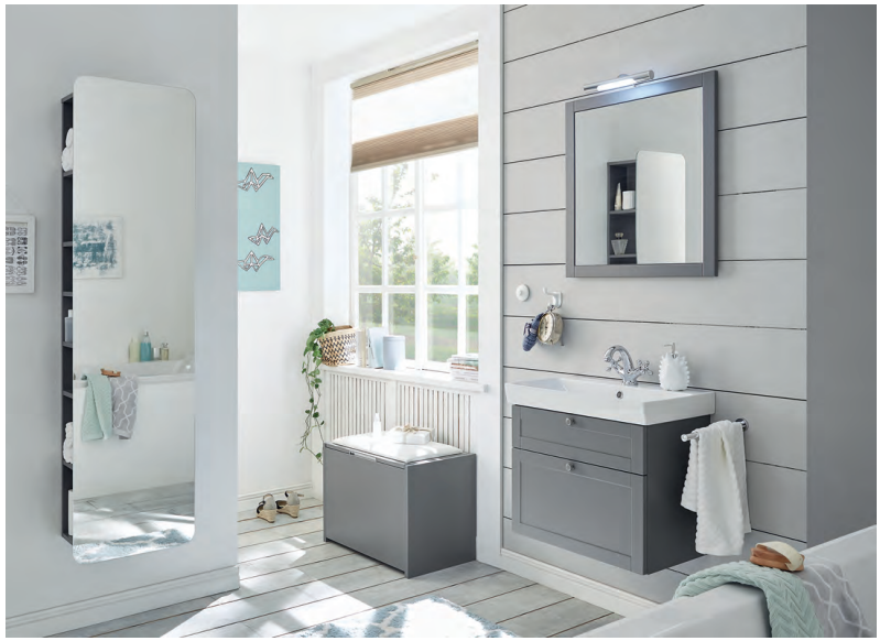 Series 9030 Vanity Unit 950mm & Mirror - Quartz Grey Matt