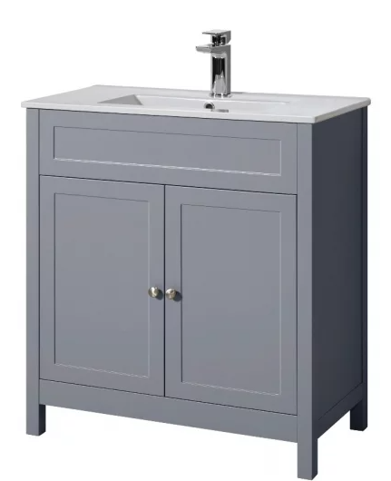 Capriccio Vanity Unit & Ceramic Basin 800mm Tailroed Grey