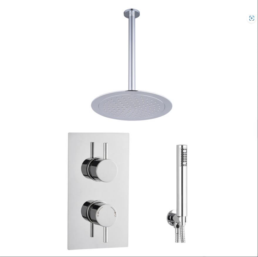 Echi Round Concealed Ceiling Kit Chrome